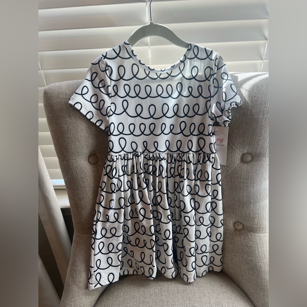 Mila & Rose Twirl Dress size 4T, NWT, short sleeve in scribble scrabble print